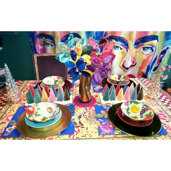 Cody Foster Rainbow Bottlebrush Sisal Trees Box Set 12 Colorful Assorted 5.75 - Picture 2 of 5